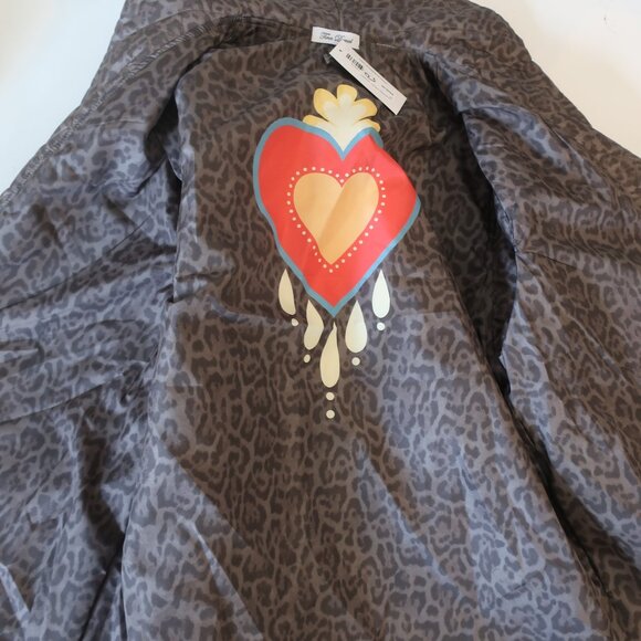 NWT Womens Tina Demel Leopard Hearts Belted Reversible Quilted Vest or Jacket 10 - Picture 12 of 16